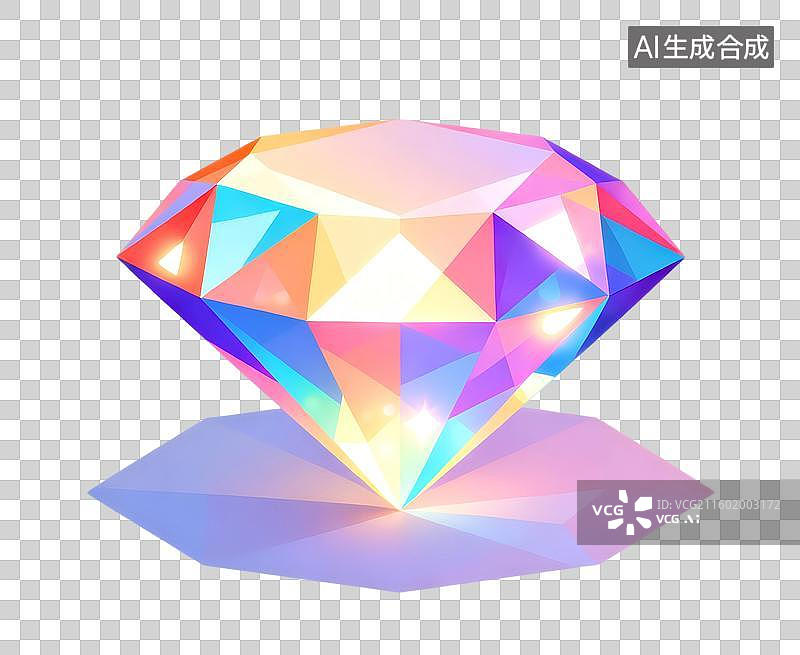 【AI数字艺术】金融主题插画 免抠元素 发光的钻石图片素材