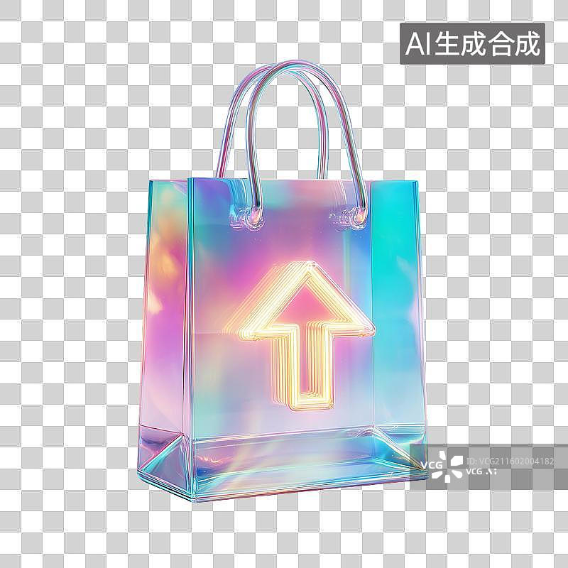 【AI数字艺术】箭头符号渐变购物袋图片素材