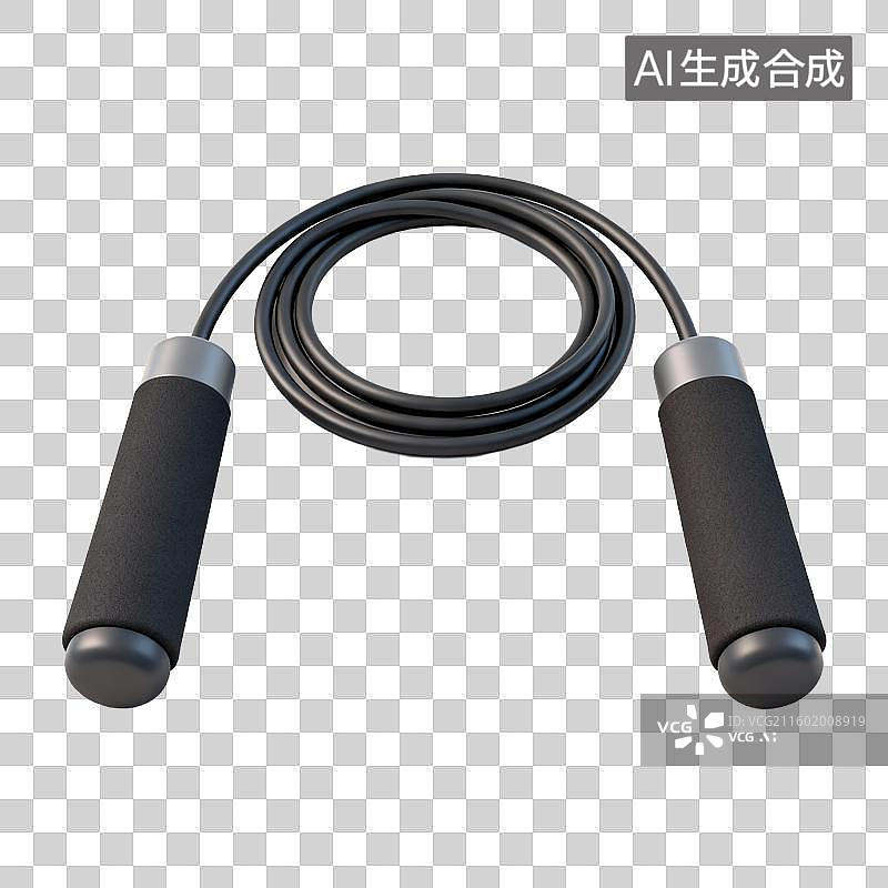 【AI数字艺术】黑色舒适握把跳绳图片素材