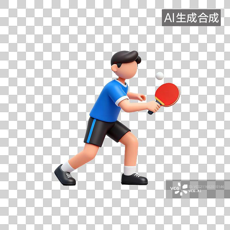 【AI数字艺术】一个人在打乒乓球图片素材