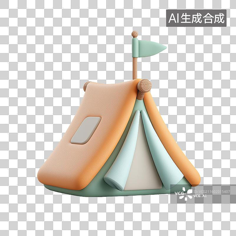【AI数字艺术】粘土帐篷橙薄荷布图片素材