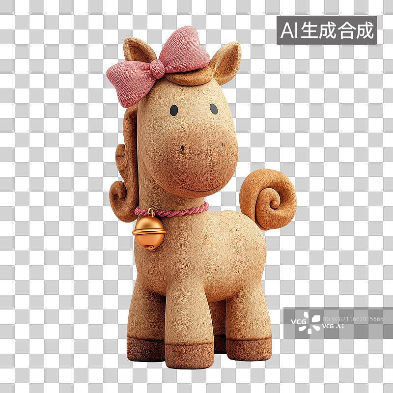 【AI数字艺术】3D萌马新年贺岁图图片素材