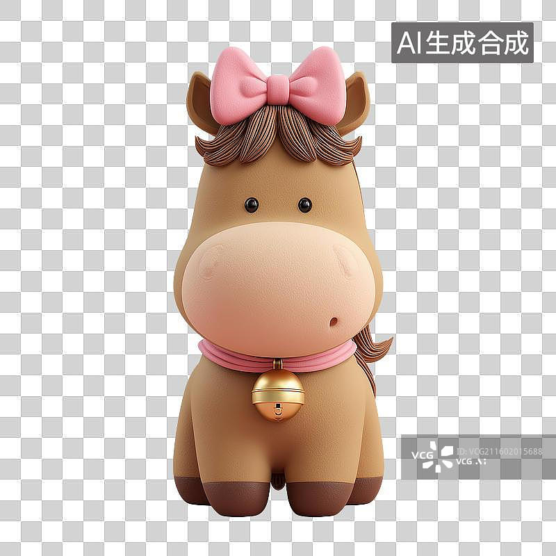 【AI数字艺术】3D萌马新年贺岁图图片素材