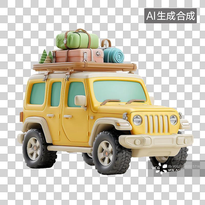 【AI数字艺术】3d黏土越野车图标图片素材