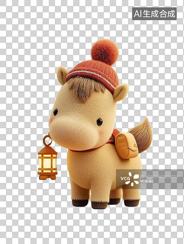 【AI数字艺术】3D萌马新年贺岁图图片素材