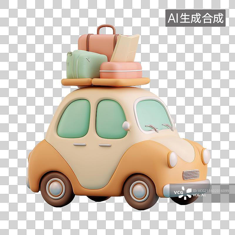 【AI数字艺术】3d旅行车图标图片素材