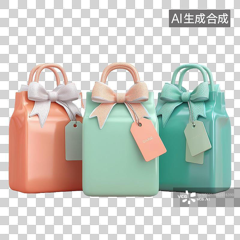 【AI数字艺术】礼品袋3D图标图片素材