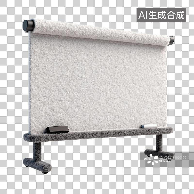【AI数字艺术】白色毛毡质感的开会白板图片素材