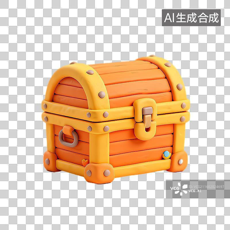 【AI数字艺术】色彩鲜艳的卡通风格宝箱图片素材