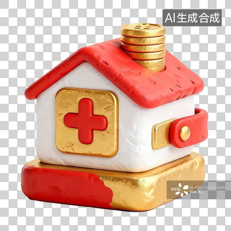 【AI数字艺术】房屋形状医疗储蓄容器图片素材