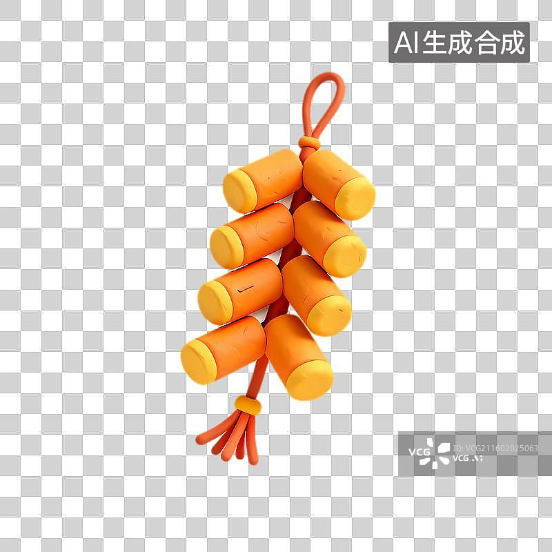 【AI数字艺术】色彩鲜艳的节日鞭炮装饰物图片素材