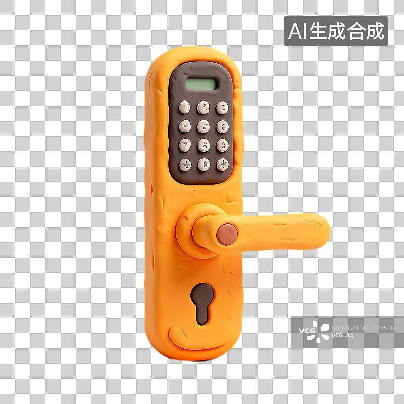 【AI数字艺术】色彩鲜艳的数字键盘门锁图片素材