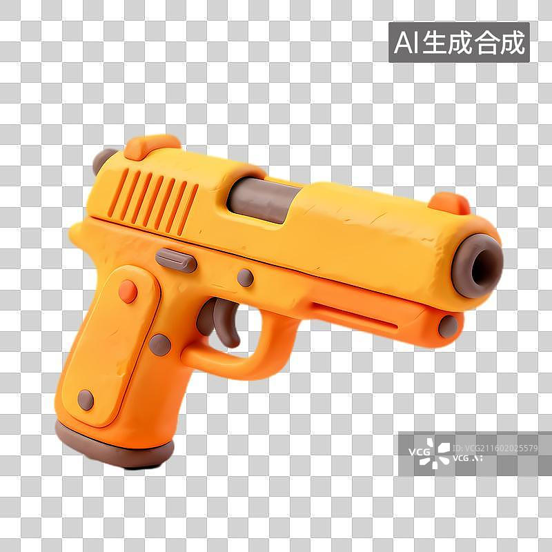 【AI数字艺术】儿童彩色塑料玩具手枪图片素材