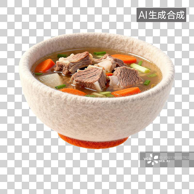 【AI数字艺术】一碗美味的牛肉汤图片素材