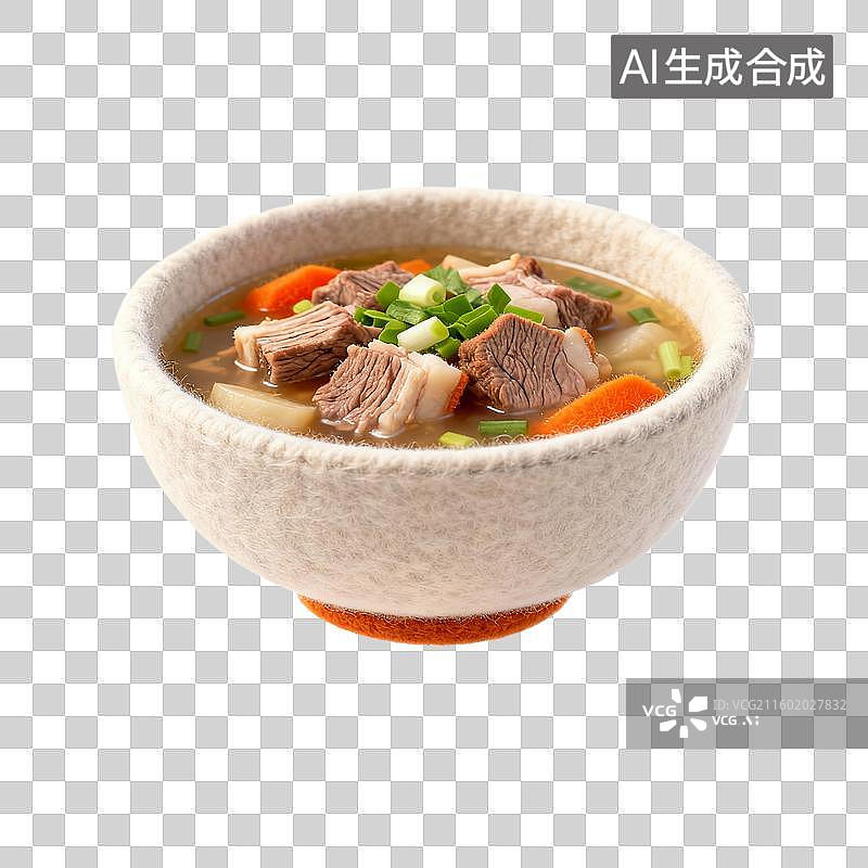 【AI数字艺术】一碗美味的牛肉汤图片素材