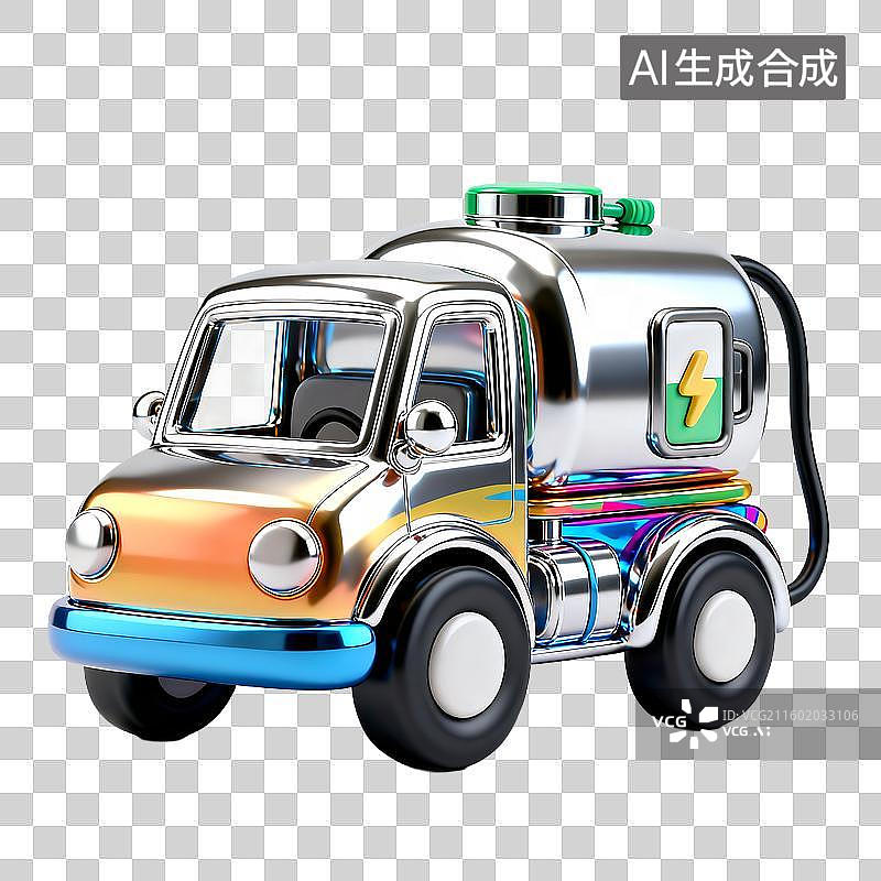 【AI数字艺术】色彩斑斓的儿童电动玩具油罐车图片素材