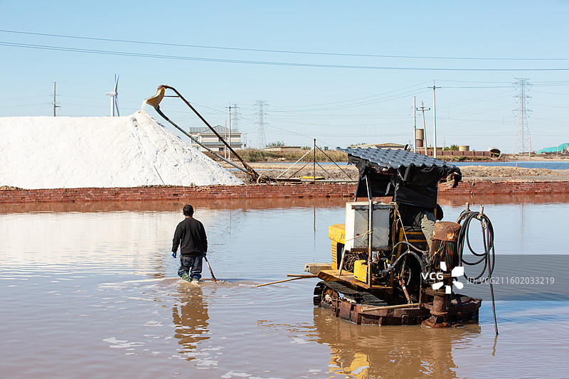 河北省沧州市海兴县“海兴盐场”风光图片素材