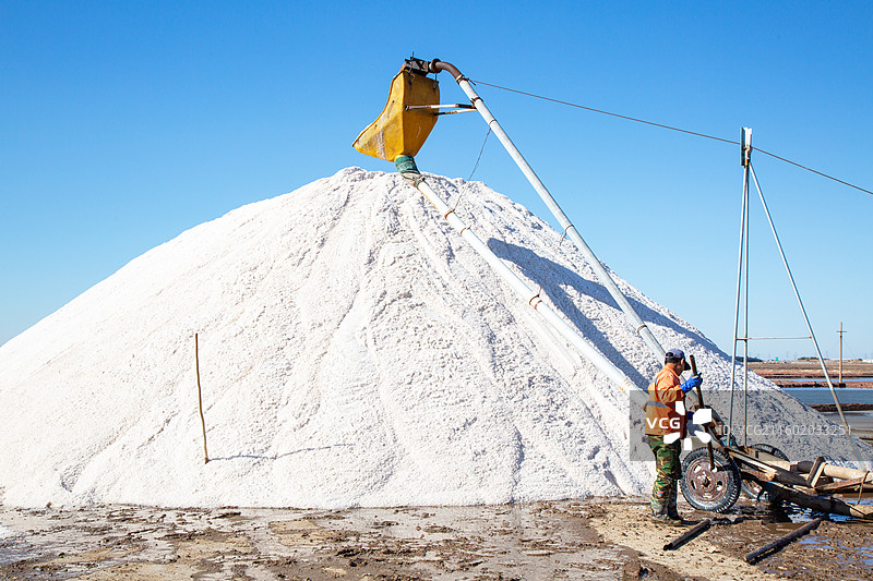 河北省沧州市海兴县“海兴盐场”风光图片素材