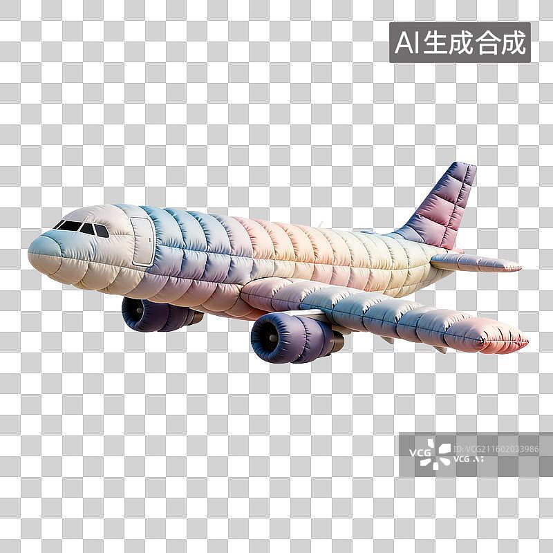 【AI数字艺术】膨胀风格的飞机图片素材