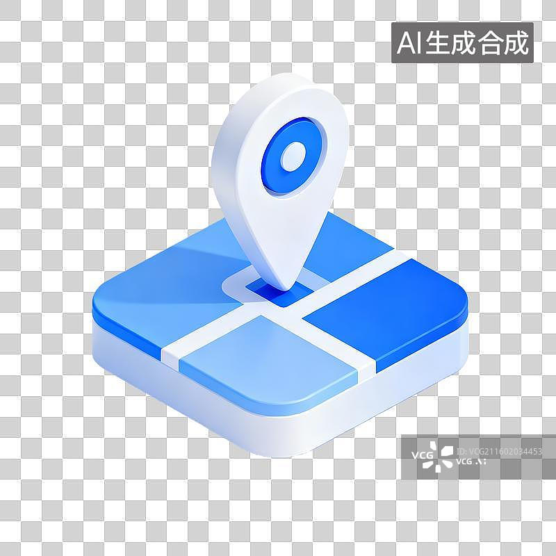 【AI数字艺术】城市地图导航和定位图标图片素材