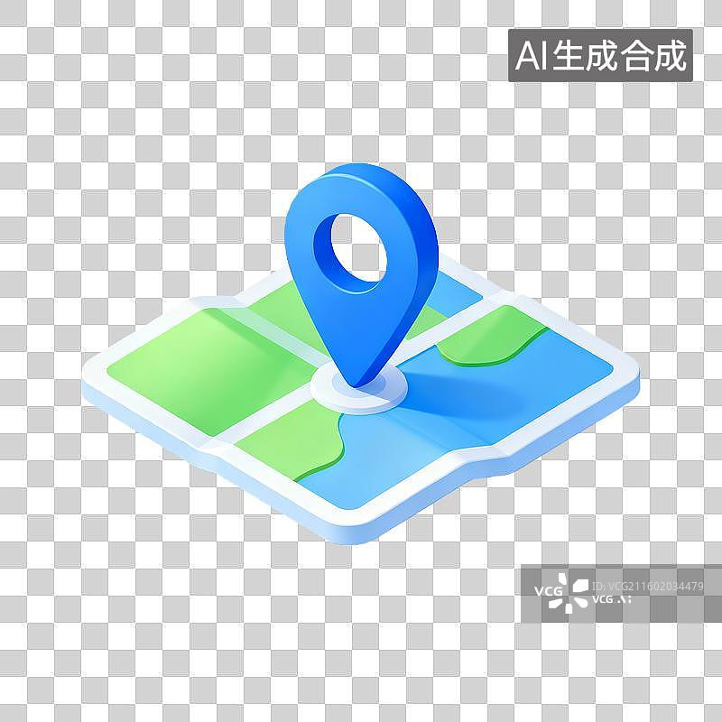 【AI数字艺术】城市地图导航和定位图标图片素材