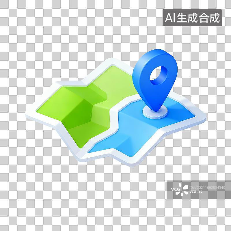 【AI数字艺术】城市地图导航和定位图标图片素材