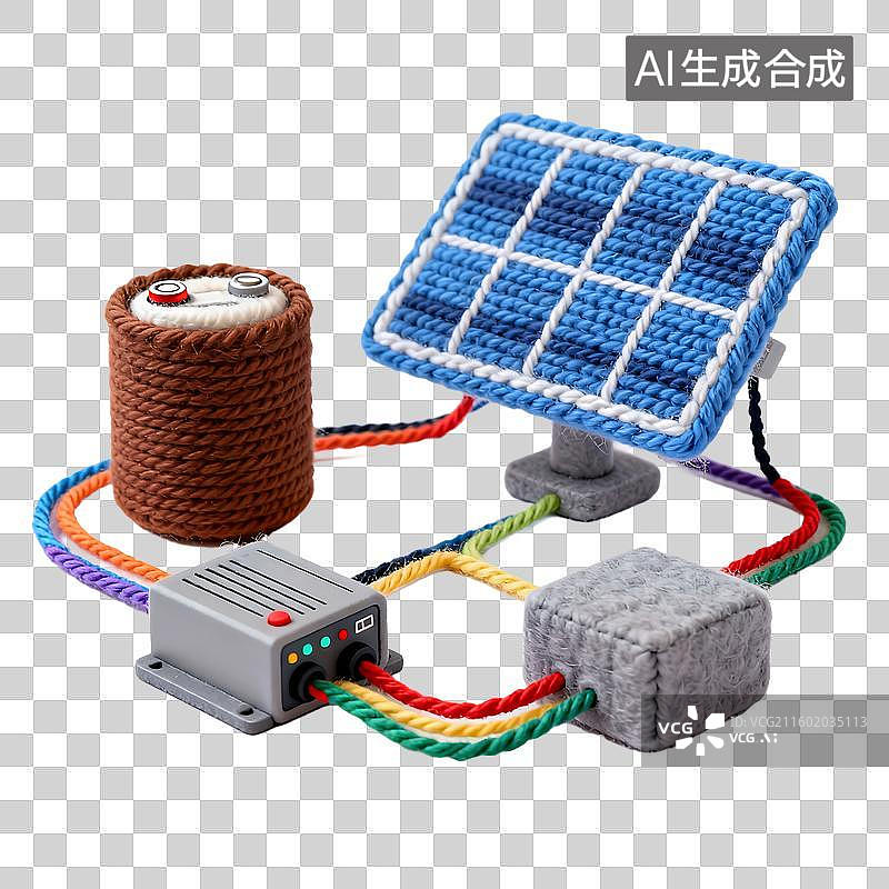 【AI数字艺术】太阳能发电系统示意图图片素材