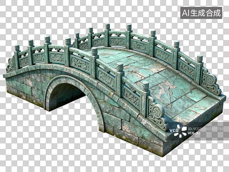 【AI数字艺术】中国传统石拱桥 古建筑 免抠素材 3D 渲染 桥梁建筑图片素材