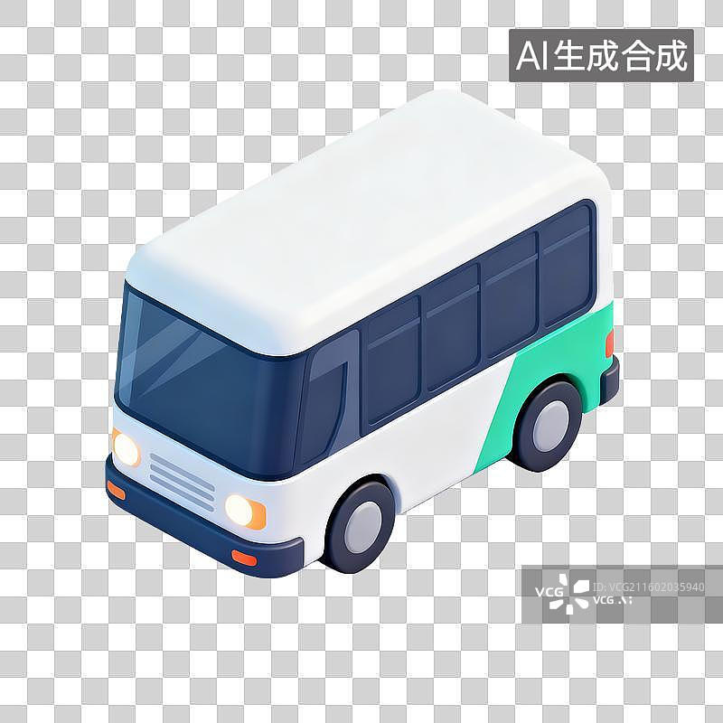 【AI数字艺术】轻拟物3D立体玩具汽车插画图片素材