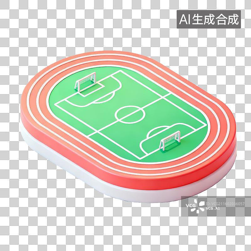 【AI数字艺术】轻拟物3D立体学校操场图标图片素材