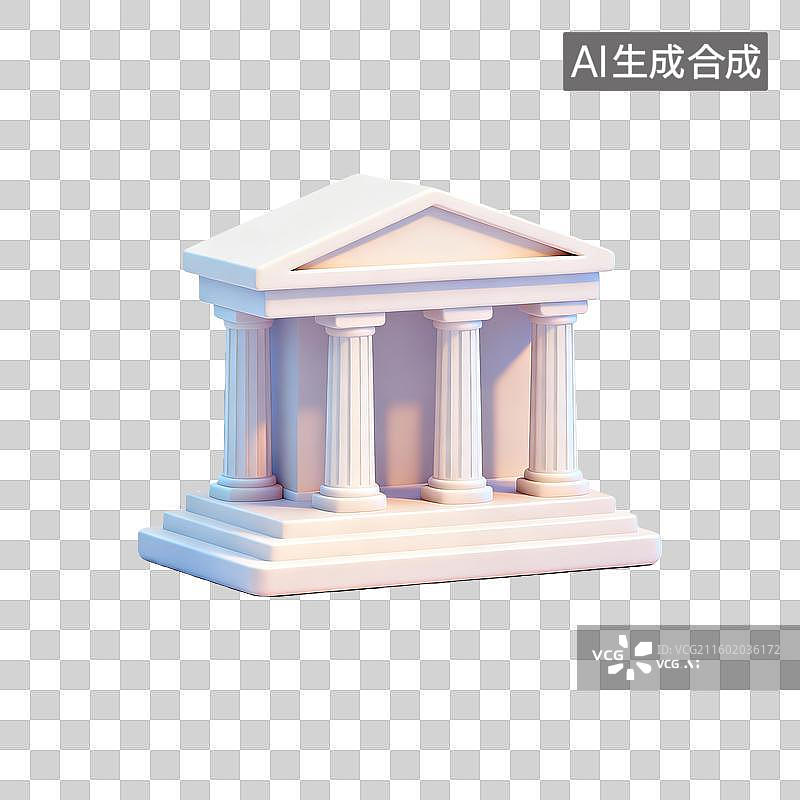 【AI数字艺术】轻拟物3D立体博物馆图标图片素材