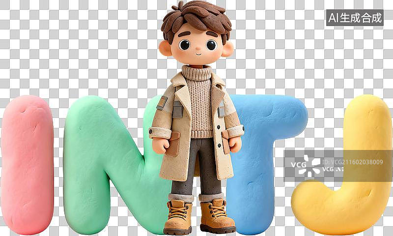 【AI数字艺术】理论职业心理性格测试分析师NT型人格INTJ建筑师内向直觉思考判断3D手工超轻黏土橡皮泥风格图片素材