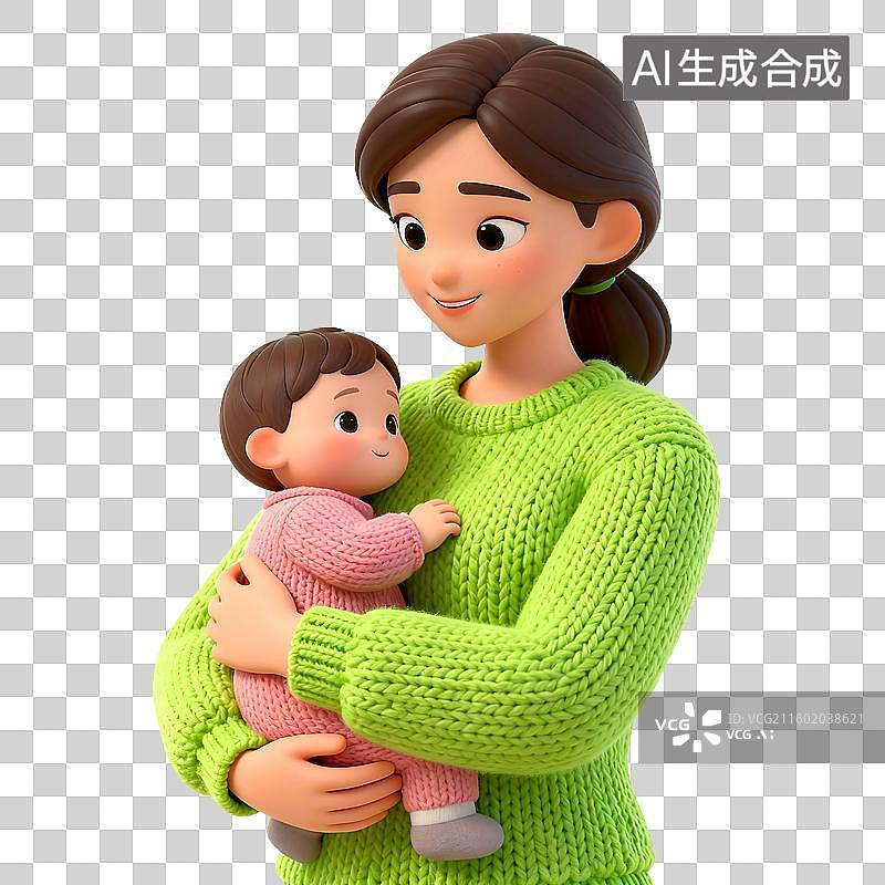 【AI数字艺术】可爱童趣毛线针织风格元素建模图片素材