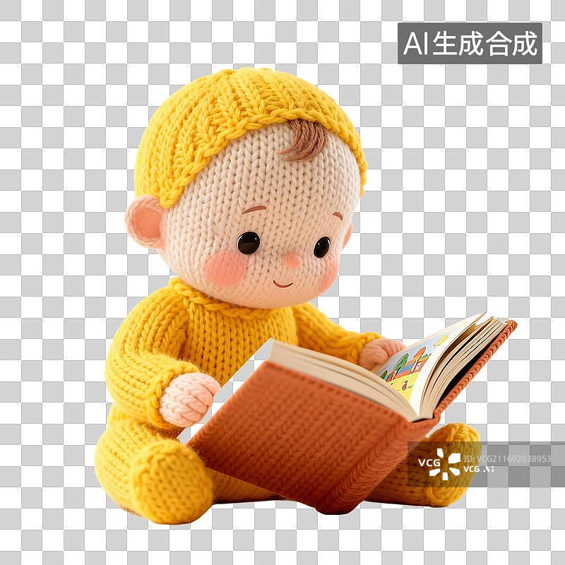 【AI数字艺术】可爱童趣毛线针织风格元素建模图片素材