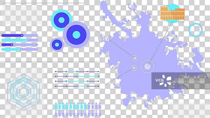 扁平化设计罗马地图统计图片素材