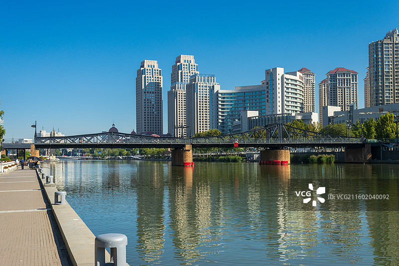 天津海河上的金汤桥图片素材