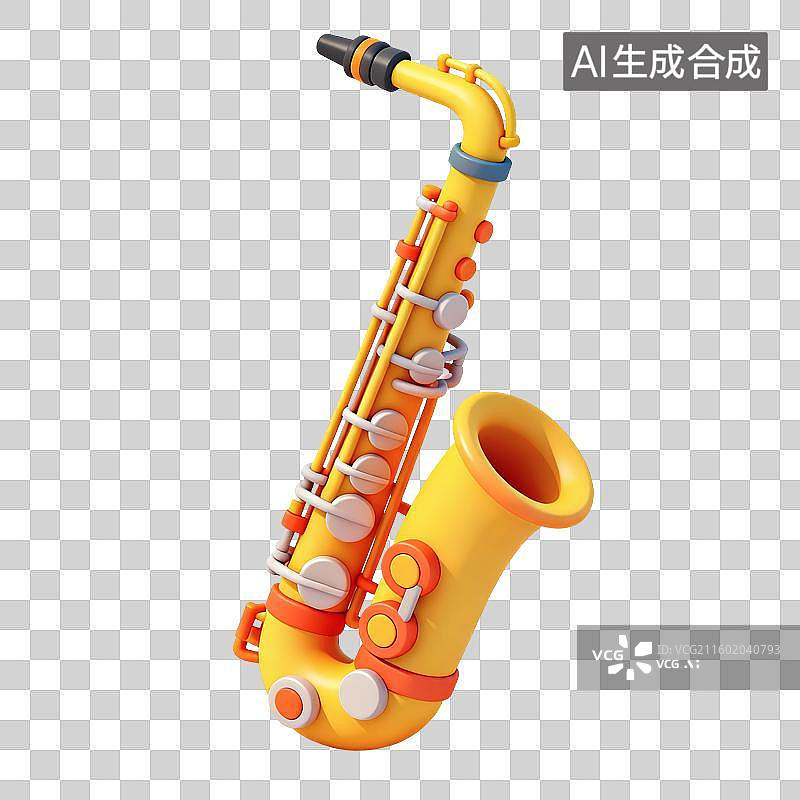 【AI数字艺术】萨克斯乐器插画图片素材