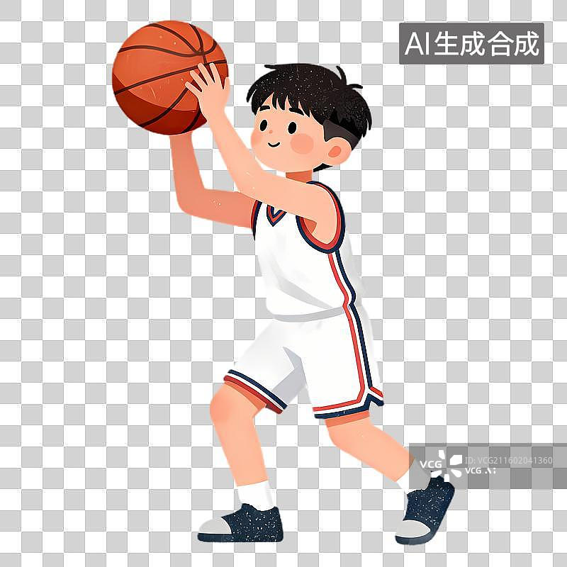 【AI数字艺术】年轻男孩打篮球场景图片素材
