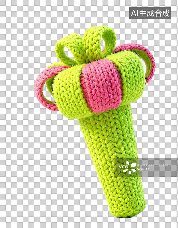 【AI数字艺术】可爱童趣毛线针织风格元素建模图片素材