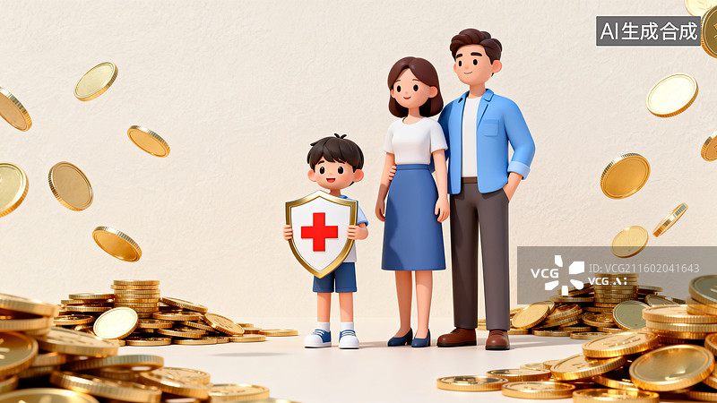 【AI数字艺术】儿童生病看病插画图片素材