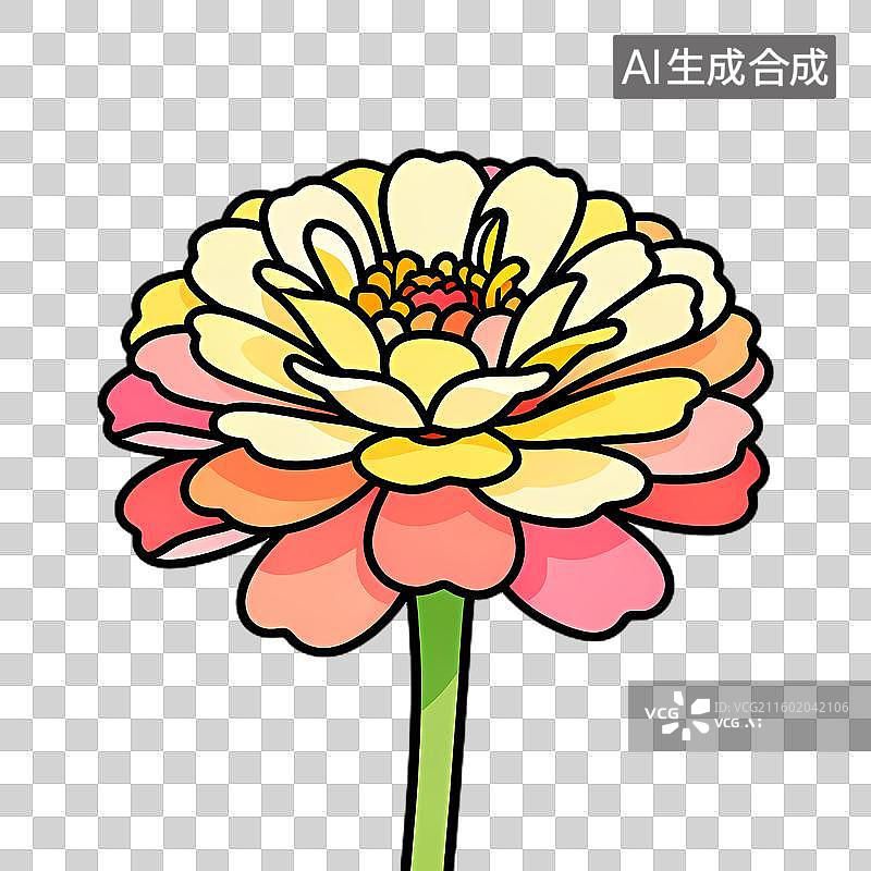 【AI数字艺术】色彩鲜艳的百日草花朵图片素材