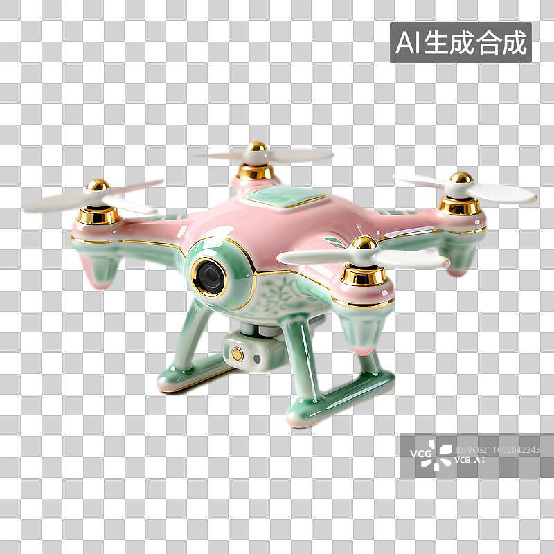 【AI数字艺术】彩色小型带摄像头无人机图片素材