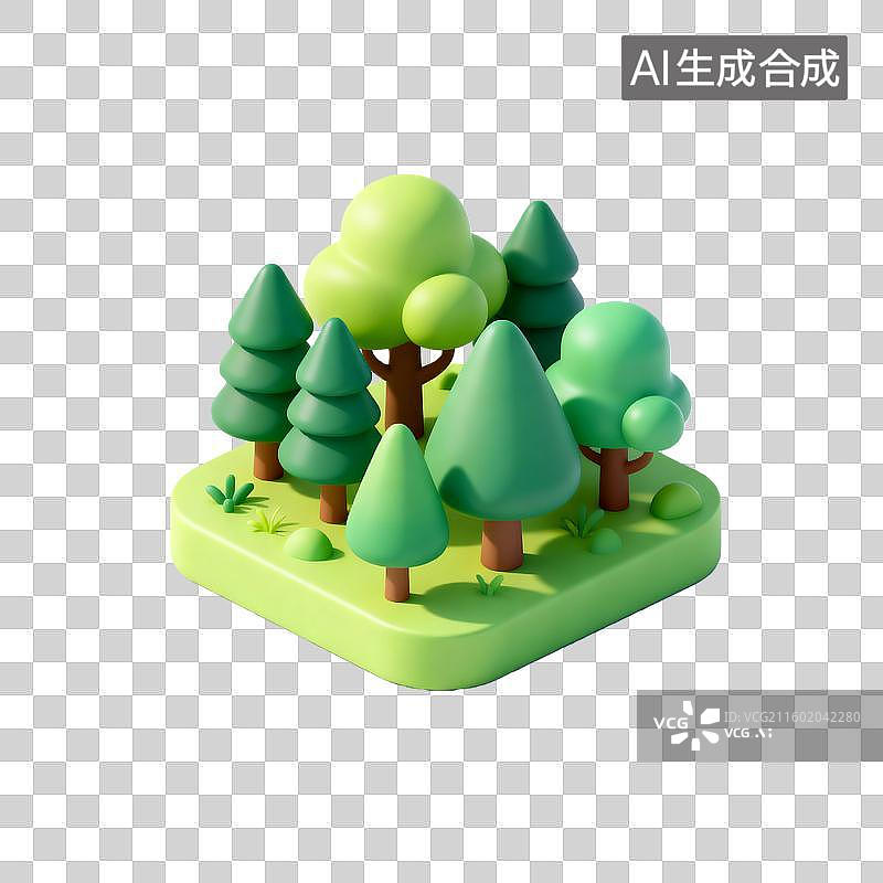 【AI数字艺术】轻拟物3D立体公园图标图片素材