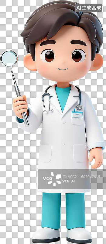 【AI数字艺术】卡通3D立体渲染医疗健康口腔保健牙齿护理插画免抠元素图片素材