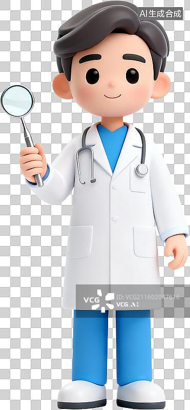 【AI数字艺术】卡通3D立体渲染医疗健康口腔保健牙齿护理插画免抠元素图片素材