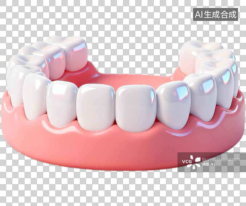 【AI数字艺术】卡通3D立体渲染医疗健康口腔保健牙齿护理插画免抠元素图片素材