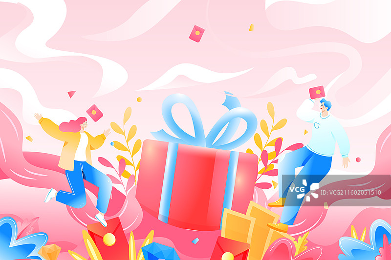 卡通感恩节致谢感谢感恩拥抱家人亲情情侣情感表达送礼电商礼物优惠消费促销花卉自然风景渐变矢量插画图片素材