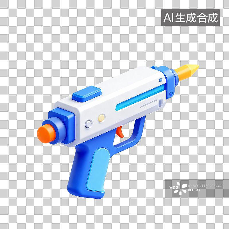 【AI数字艺术】3D轻拟物机械发射器与激光枪图标插画图片素材