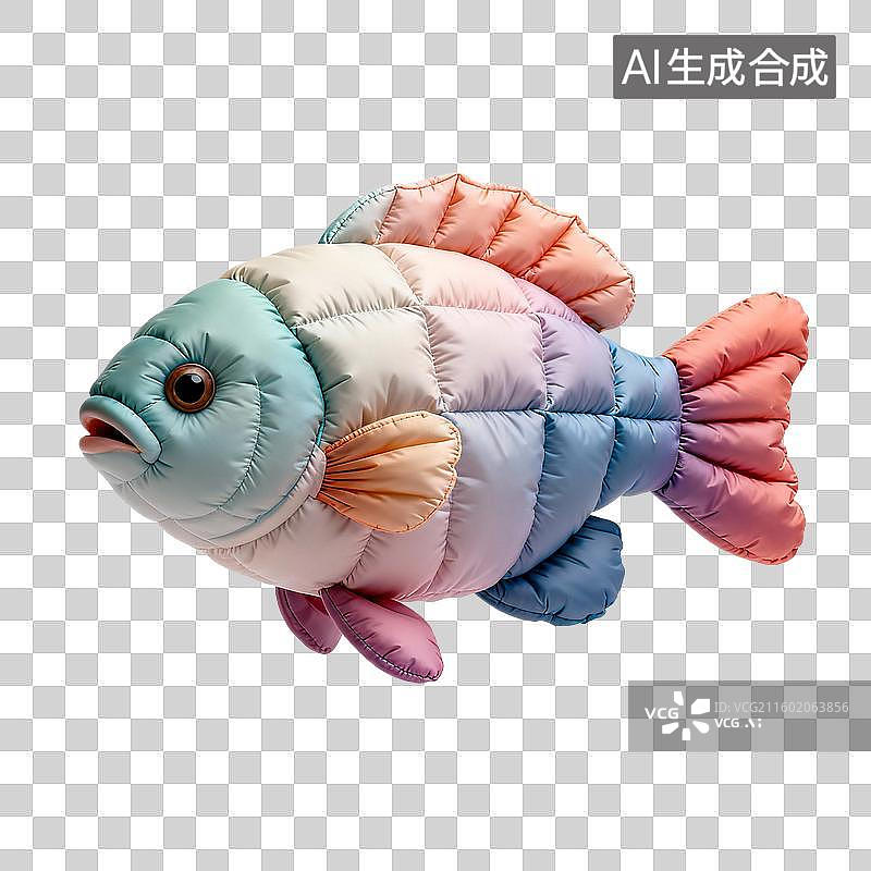 【AI数字艺术】膨胀风格的鱼图片素材