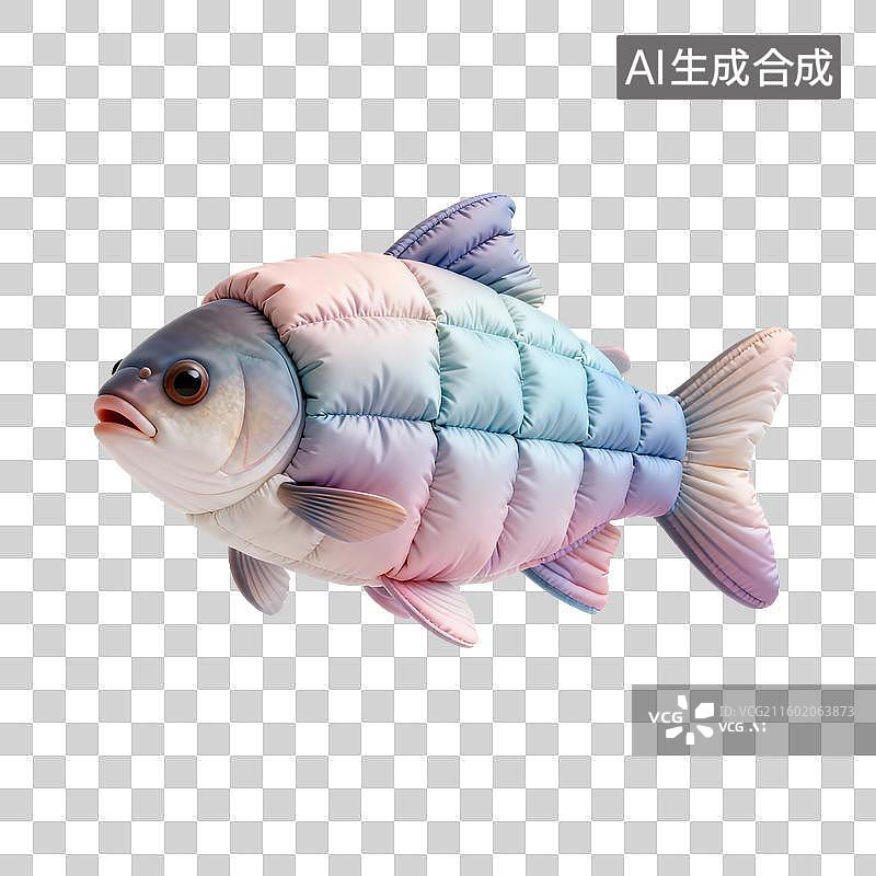 【AI数字艺术】膨胀风格的鱼图片素材